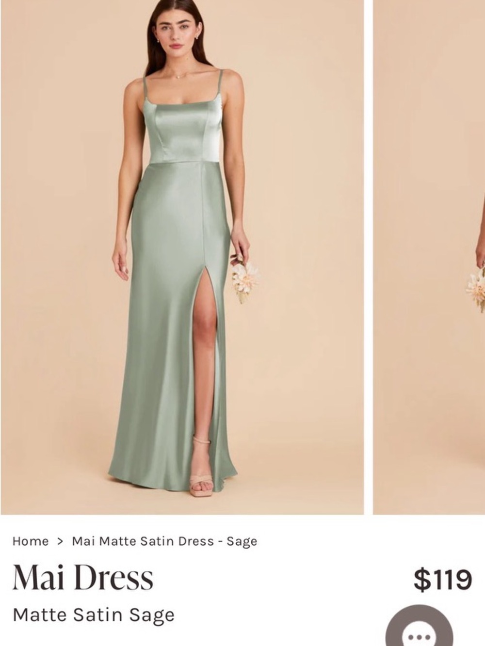 Mai Dress - Sage Matte Satin Maxi Dress